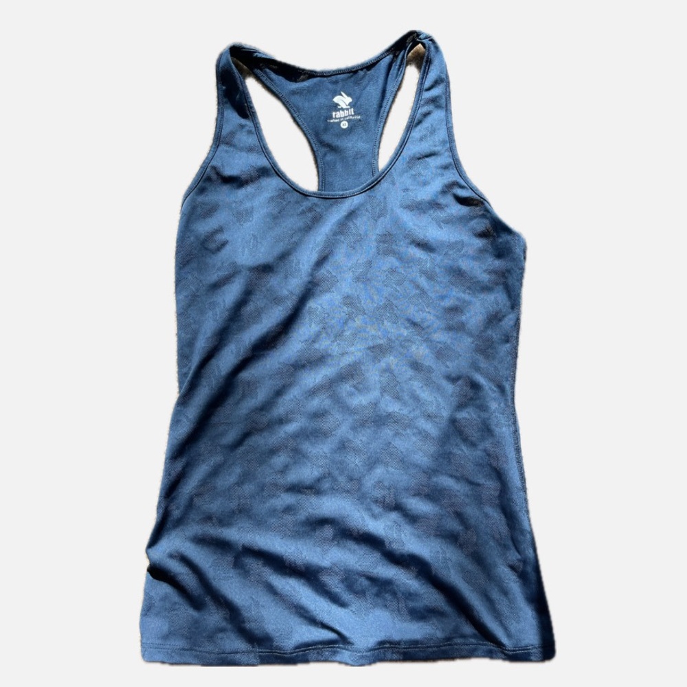 Rabbit Bunny Hop Mesh Racerback Running Tank Dress Blue XS